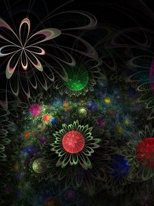 Preview wallpaper shapes, circles, flowers, fractal