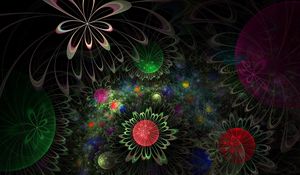 Preview wallpaper shapes, circles, flowers, fractal