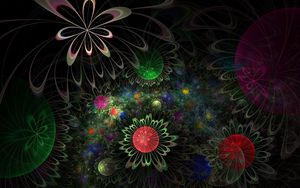 Preview wallpaper shapes, circles, flowers, fractal