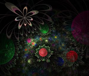 Preview wallpaper shapes, circles, flowers, fractal