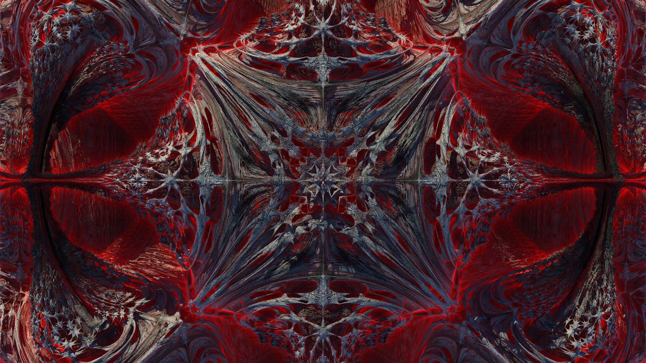 Wallpaper shapes, fractal, abstraction, red