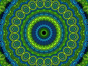 Preview wallpaper shapes, fractal, blue, yellow
