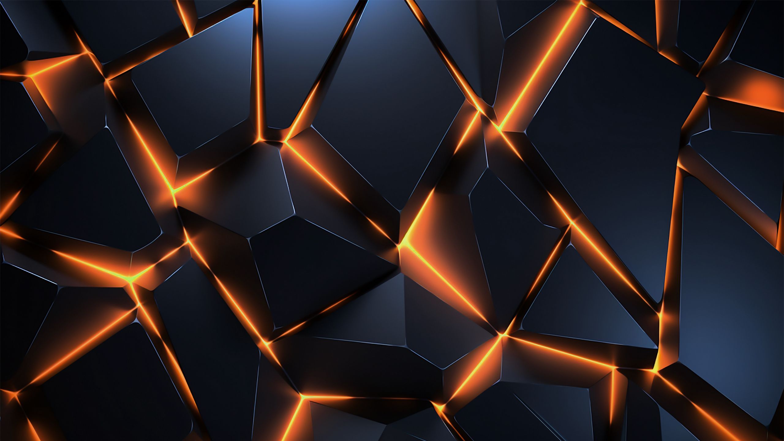 Download wallpaper 2560x1440 shapes, fragments, edges, backlight, dark ...