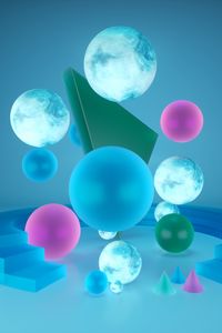 Preview wallpaper shapes, geometric, 3d, balls, spheres