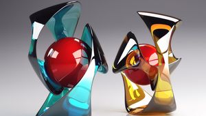 Preview wallpaper shapes, glass ball, colorful