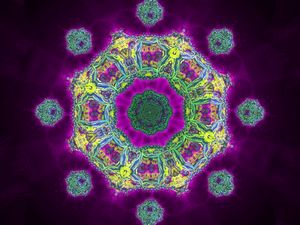 Preview wallpaper shapes, glow, kaleidoscope, abstraction