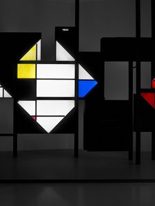 Preview wallpaper shapes, glow, wall, dark, abstraction
