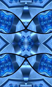 Preview wallpaper shapes, kaleidoscope, abstraction, blue