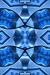 Preview wallpaper shapes, kaleidoscope, abstraction, blue