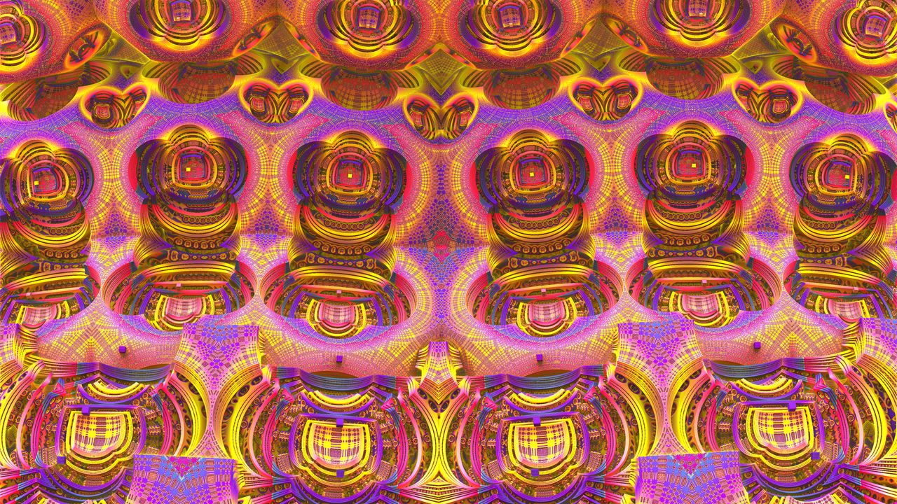 Wallpaper shapes, kaleidoscope, abstraction, glow, bright