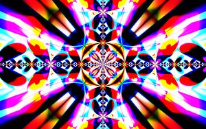 Preview wallpaper shapes, kaleidoscope, bright, glow
