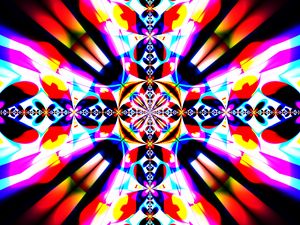 Preview wallpaper shapes, kaleidoscope, bright, glow