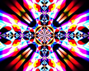 Preview wallpaper shapes, kaleidoscope, bright, glow