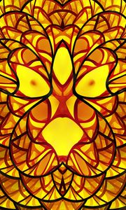 Preview wallpaper shapes, kaleidoscope, lines, yellow, orange