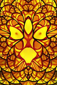 Preview wallpaper shapes, kaleidoscope, lines, yellow, orange