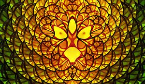 Preview wallpaper shapes, kaleidoscope, lines, yellow, orange