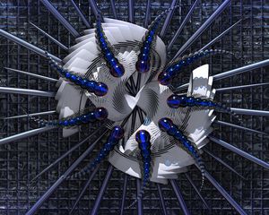 Preview wallpaper shapes, lines, metal, grid, abstraction, blue