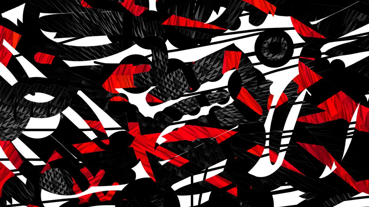Wallpaper shapes, lines, red, black, abstraction