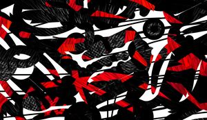 Preview wallpaper shapes, lines, red, black, abstraction
