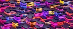 Preview wallpaper shapes, neon, 3d, colorful