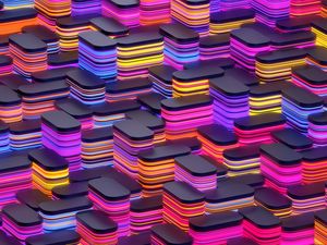 Preview wallpaper shapes, neon, 3d, colorful