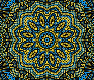 Preview wallpaper shapes, pattern, fractal, abstraction, yellow, blue