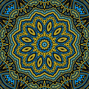 Preview wallpaper shapes, pattern, fractal, abstraction, yellow, blue