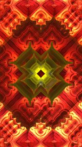 Preview wallpaper shapes, pattern, fractal, abstraction, green, red