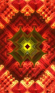 Preview wallpaper shapes, pattern, fractal, abstraction, green, red