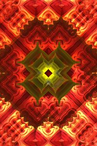 Preview wallpaper shapes, pattern, fractal, abstraction, green, red