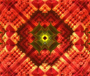 Preview wallpaper shapes, pattern, fractal, abstraction, green, red