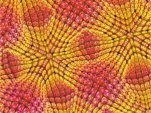 Preview wallpaper shapes, stripes, curves, abstraction, pink, yellow