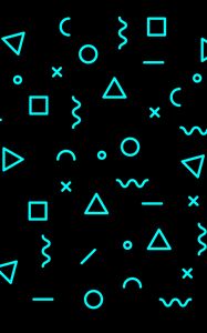 Preview wallpaper shapes, symbols, abstraction, blue