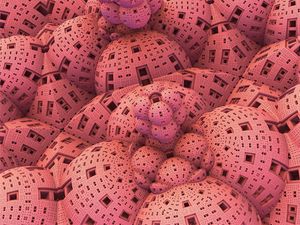 Preview wallpaper shapes, volume, relief, abstraction, pink