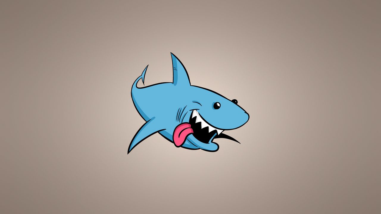 Wallpaper shark, art, background, protruding tongue