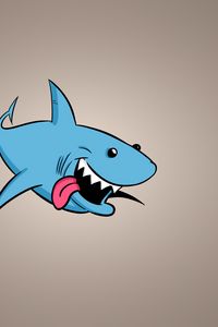 Preview wallpaper shark, art, background, protruding tongue