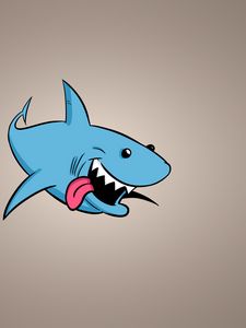 Preview wallpaper shark, art, background, protruding tongue