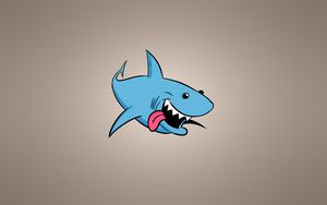 Preview wallpaper shark, art, background, protruding tongue