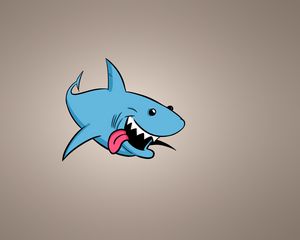 Preview wallpaper shark, art, background, protruding tongue