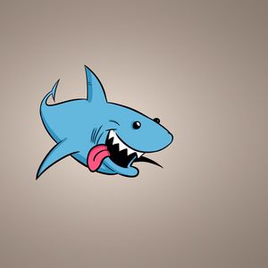 Preview wallpaper shark, art, background, protruding tongue