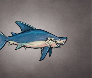 Preview wallpaper shark, art, fish, predator