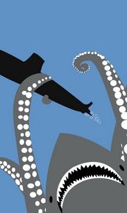 Preview wallpaper shark, drawing, kidnapping