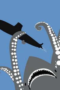 Preview wallpaper shark, drawing, kidnapping