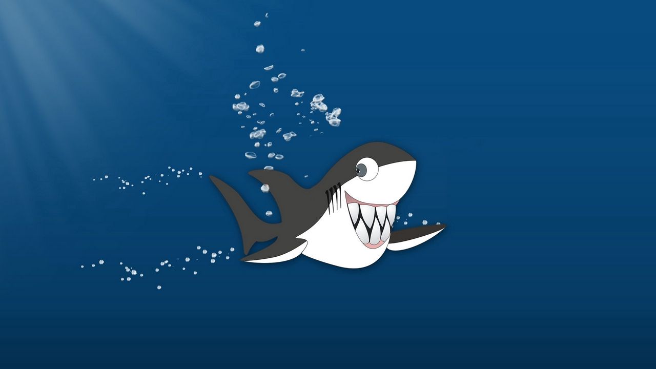 Wallpaper shark, drops, water, figure