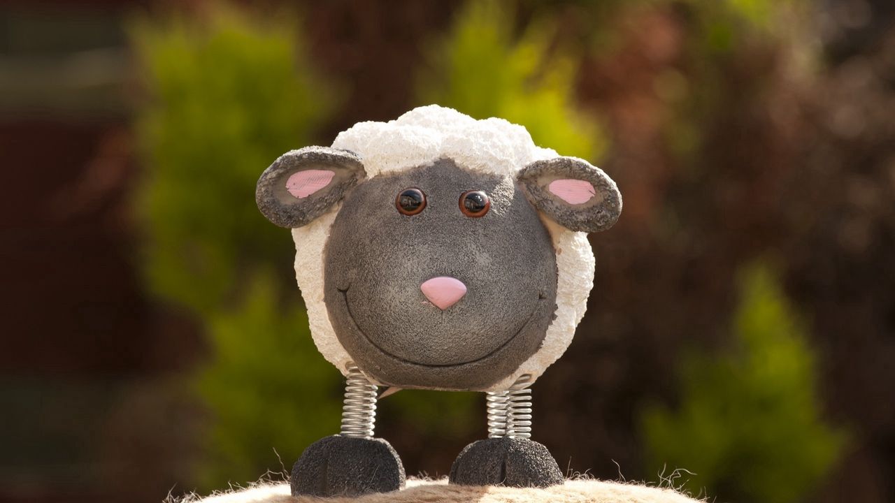 Wallpaper sheep, toy, muzzle, cheerful