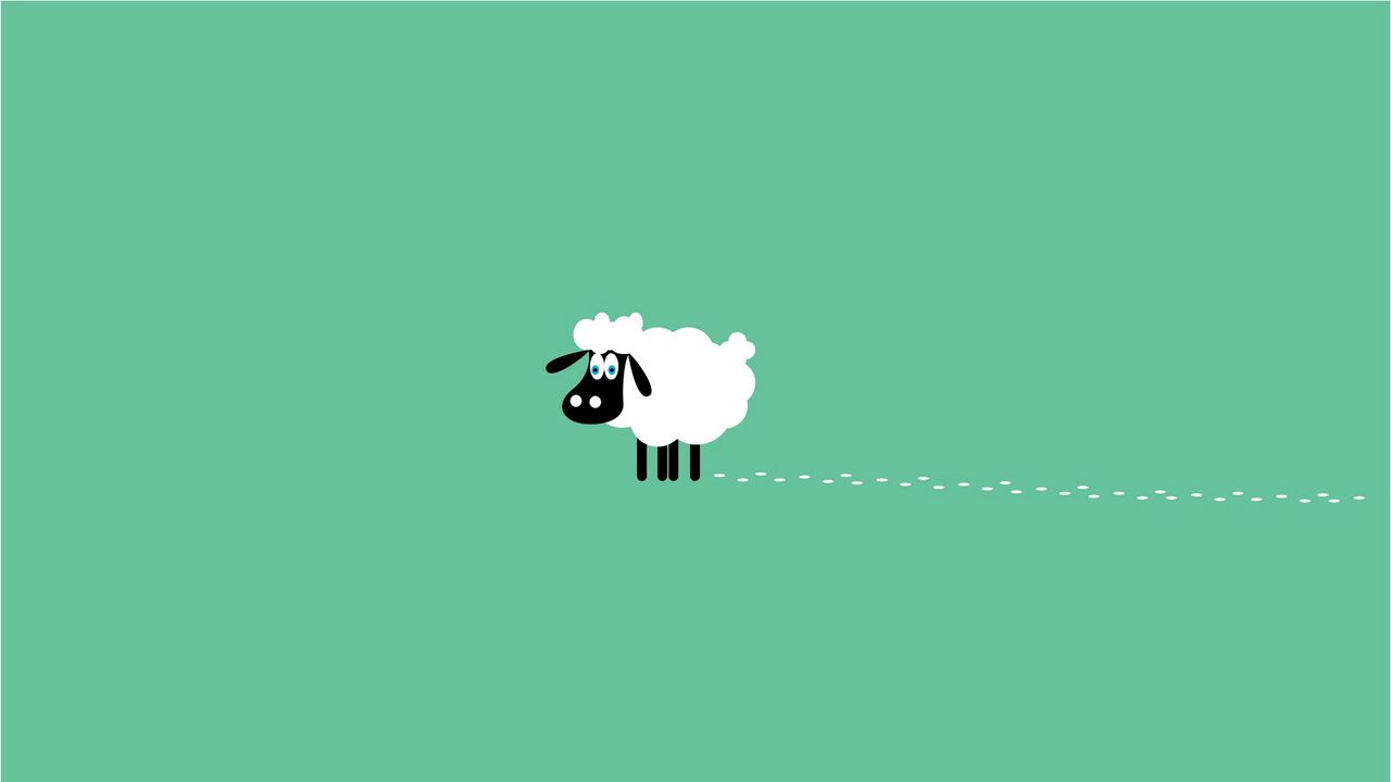Wallpaper sheep, trails, curly, minimalism