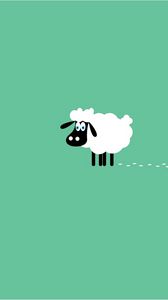 Preview wallpaper sheep, trails, curly, minimalism