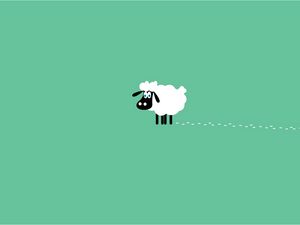 Preview wallpaper sheep, trails, curly, minimalism