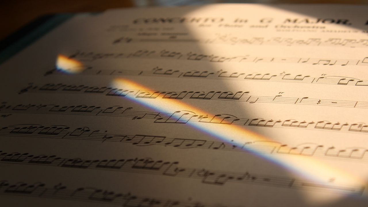 Wallpaper sheet music, rainbow, ray, music