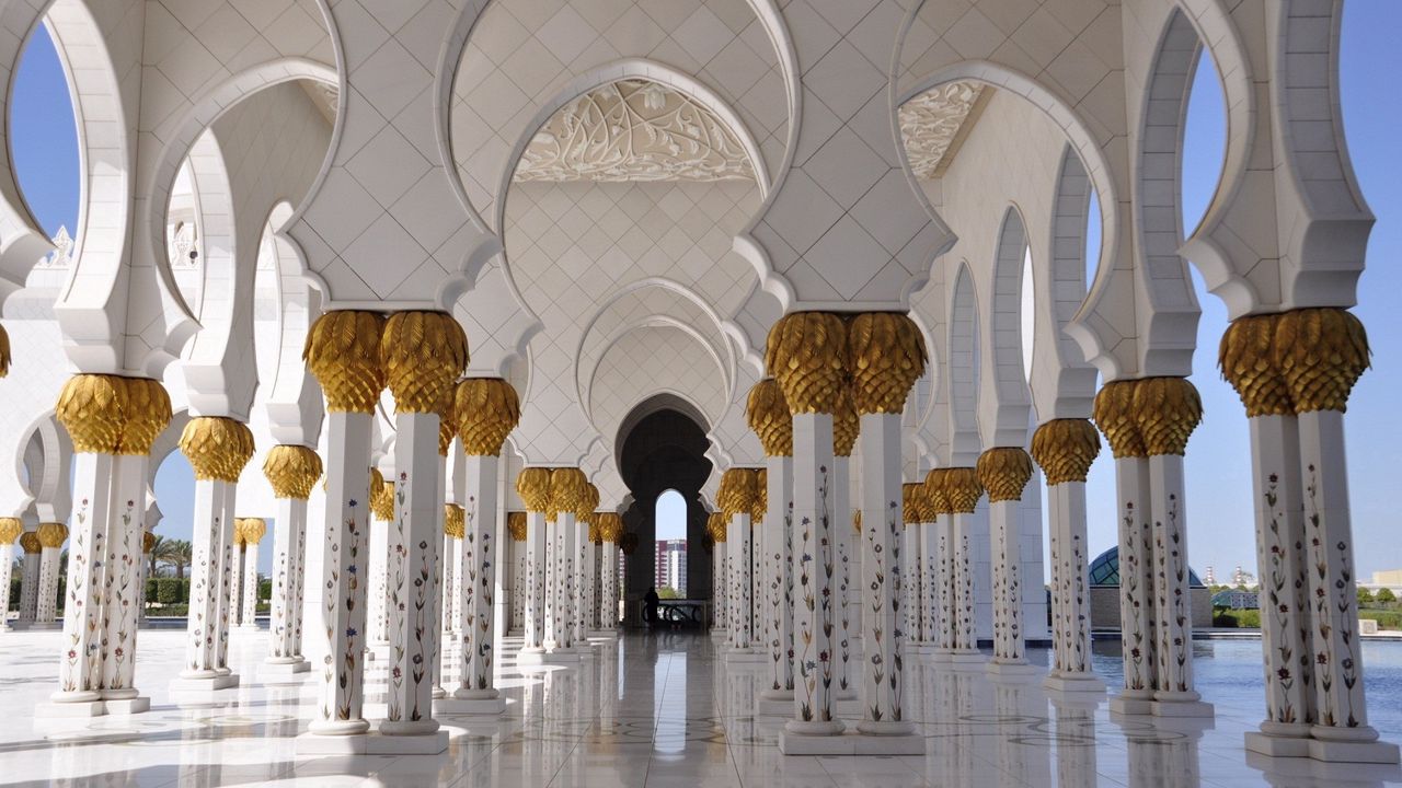 Wallpaper sheikh zayed mosque, abu dhabi, united arab emirates